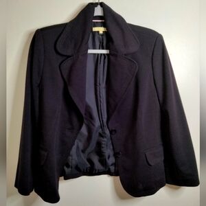 Epic (Size 8) Dark Plum Button Front Interior Lined Stretch LS Blazer Jacket